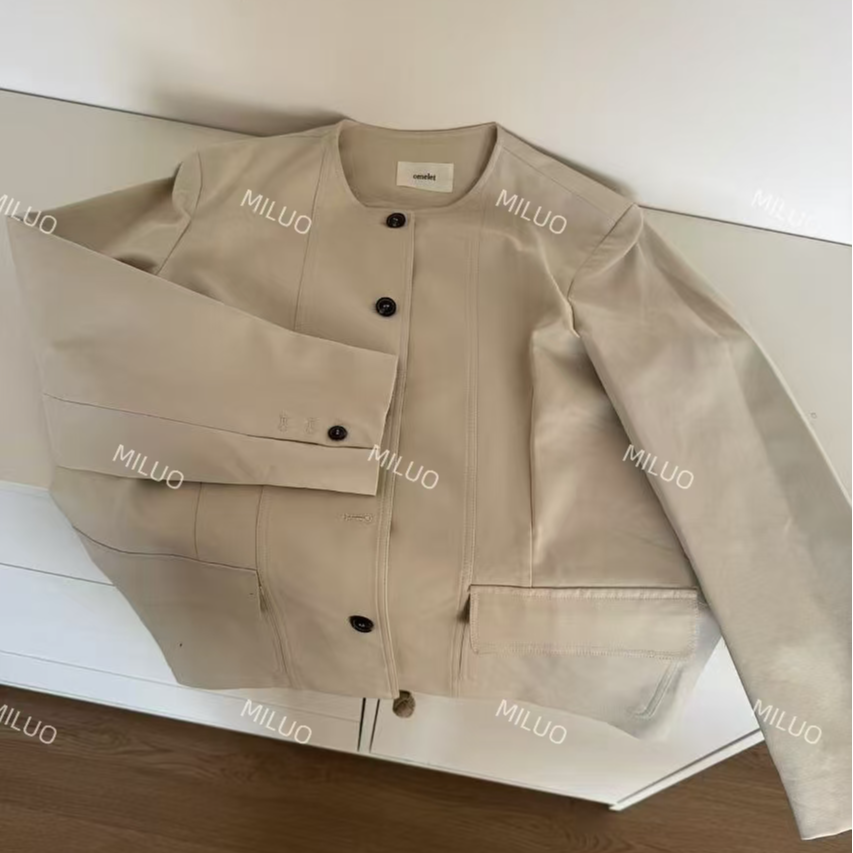 【哈尼家2】高级小众时髦圆领中长款西装外套Y106