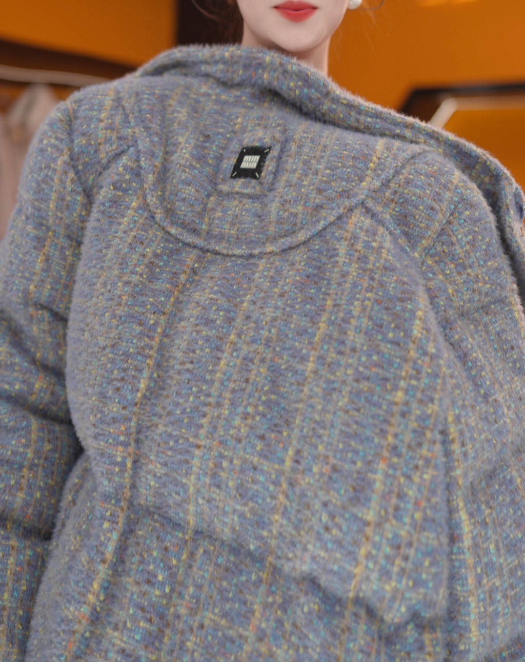 【LJ】秋冬新款蓝色洋气百搭保暖女士羽绒服