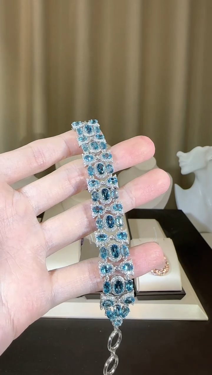 【闪购商品】托帕石手链银S925镶嵌设计款