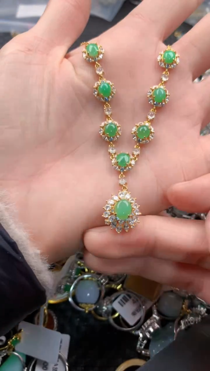 银S925镶嵌戒指翡翠4444       3