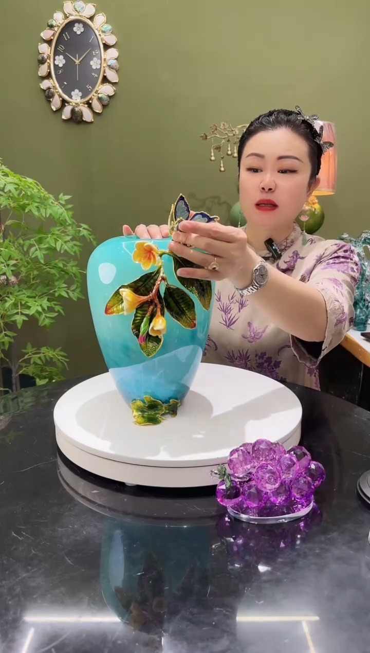 琉璃合金珐琅彩 花瓶 
