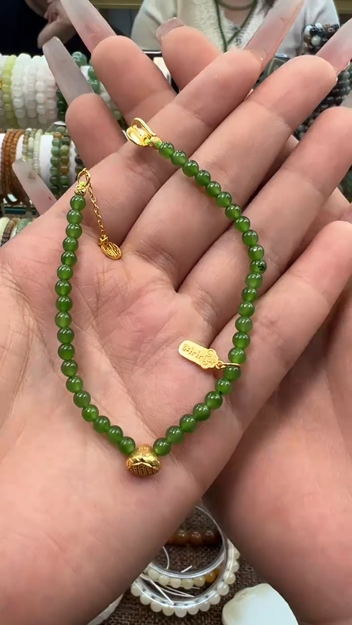 【闪购商品】和田玉手链银S925镶嵌和田玉手链多样性拍一发一