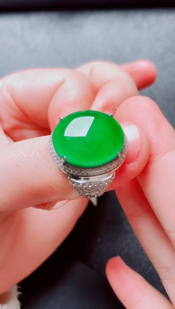 银S925镶嵌戒指翡翠111