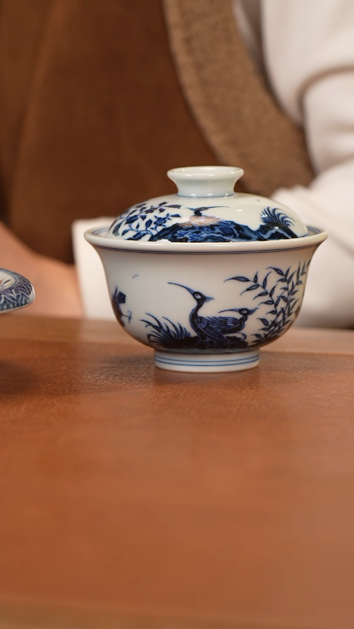 【闪购商品】杯和然珍味白鹭盖碗