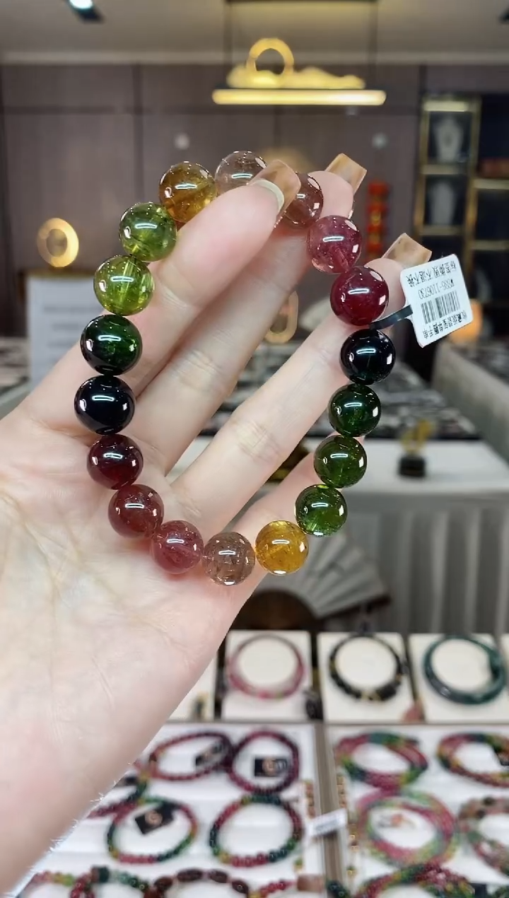 【闪购商品】碧玺单圈手串11mm+未镶嵌一物一证dan