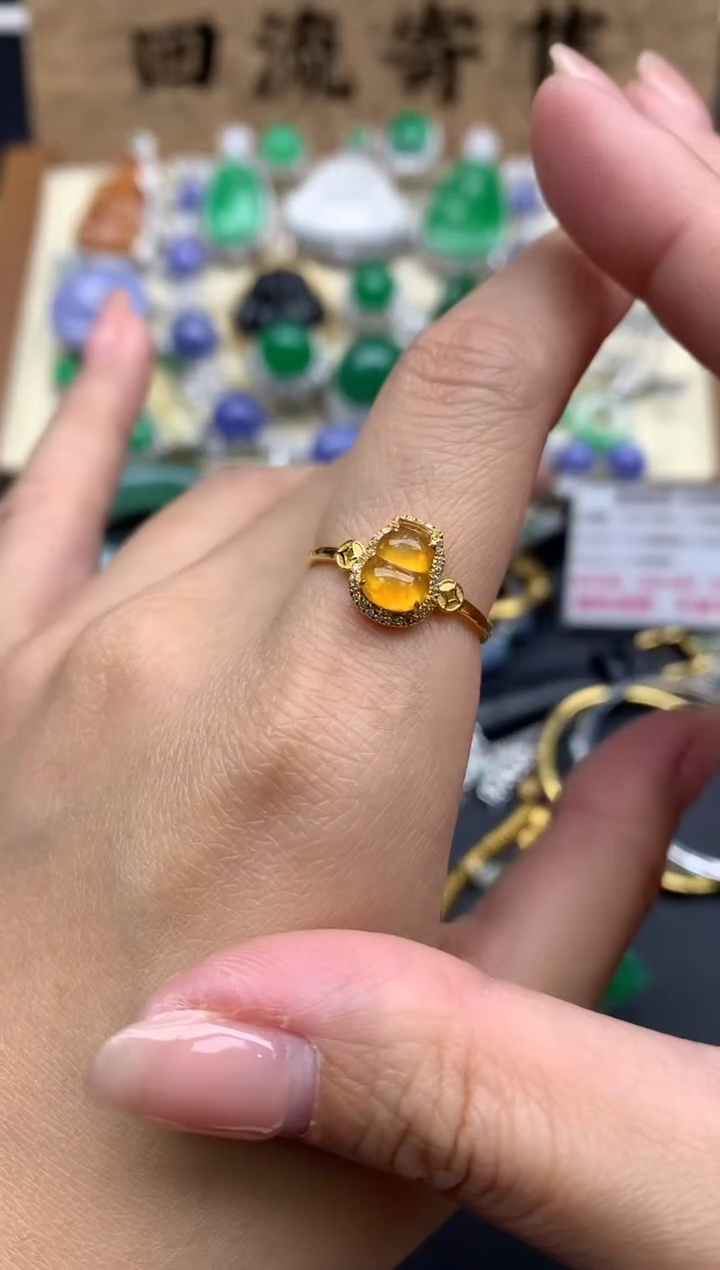 【闪购商品】翡翠戒指18K金镶嵌121-中国好珍宝