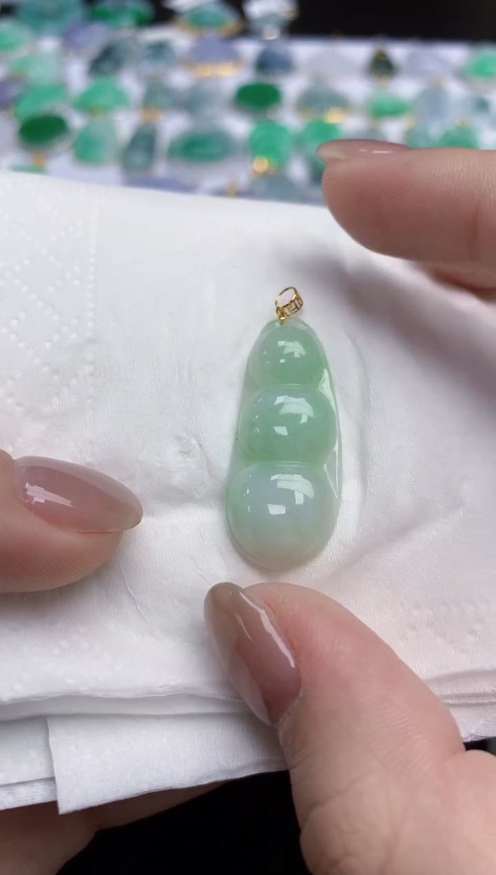 【闪购商品】翡翠颈饰18K金镶嵌天然缅甸翡翠A货