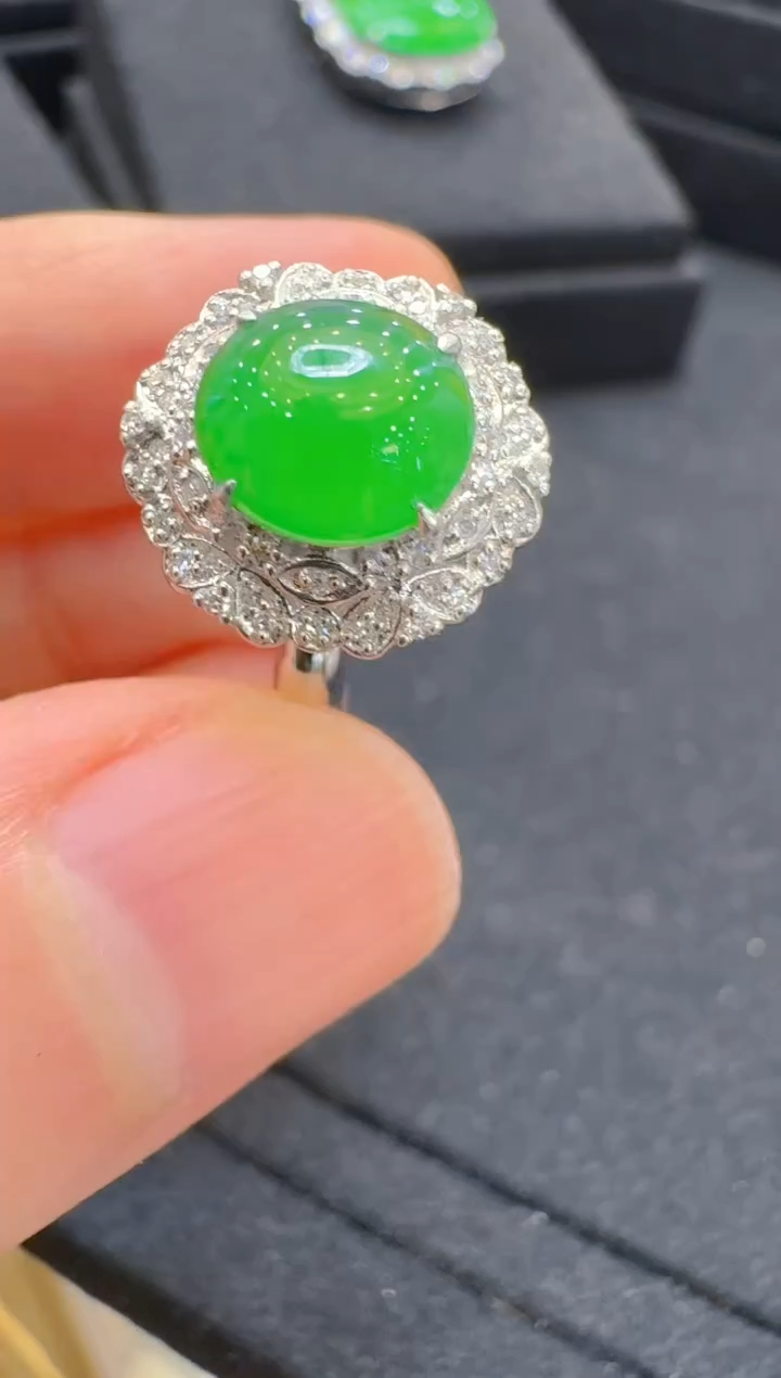 翡翠戒指18K金镶嵌多样性团购发一件