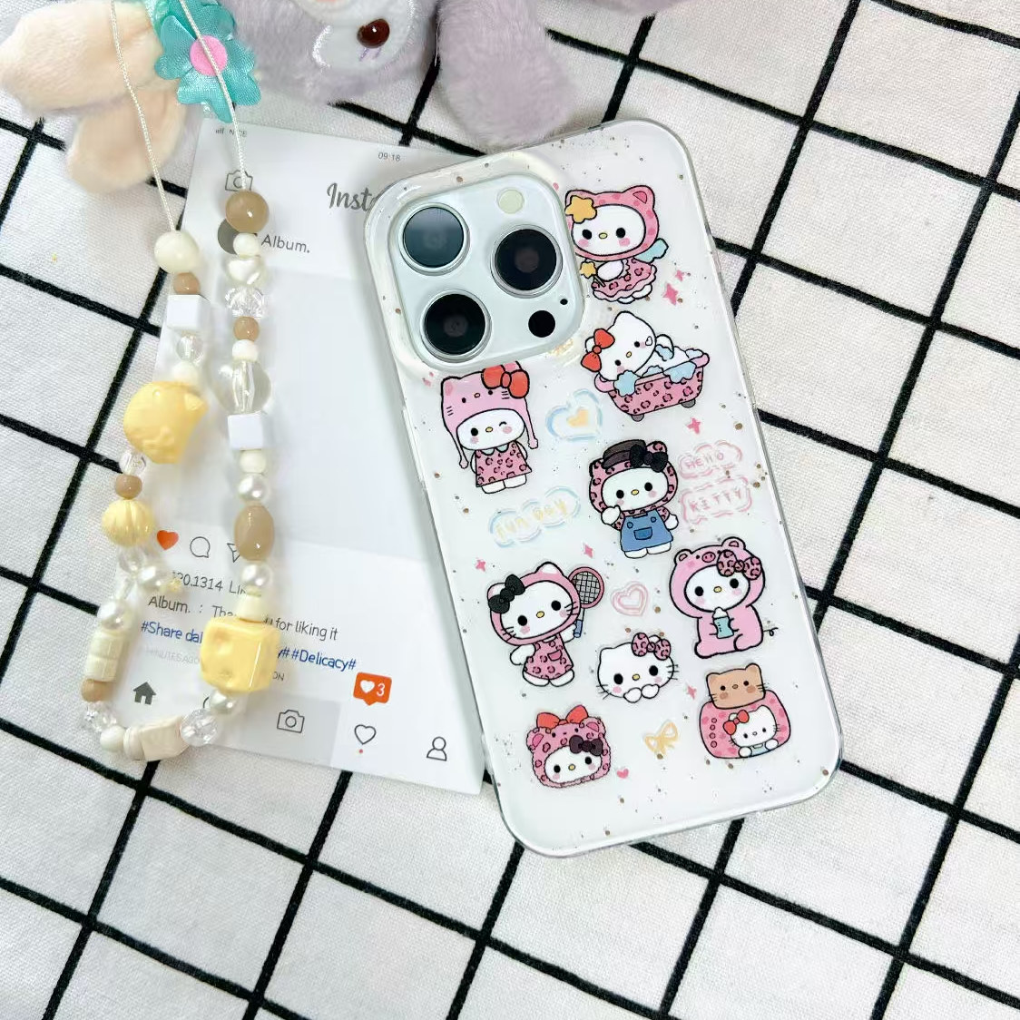 IMD工艺手机壳可爱少女凯蒂猫日常 久用不发黄防摔适用苹果安卓
