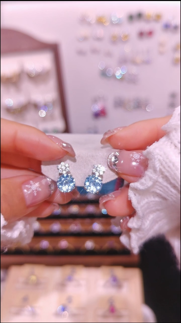 合金无蓝色耳饰 