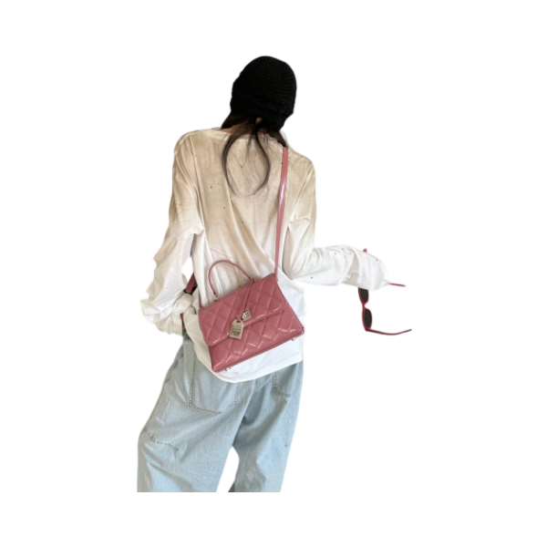 【云云甄选】SK-92661-胭脂粉-24*16*9轻奢时尚女士新款单肩斜挎包