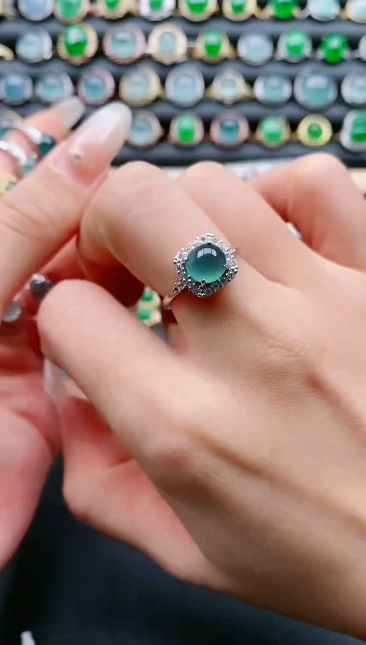 【闪购商品】翡翠戒指银S925镶嵌1111111