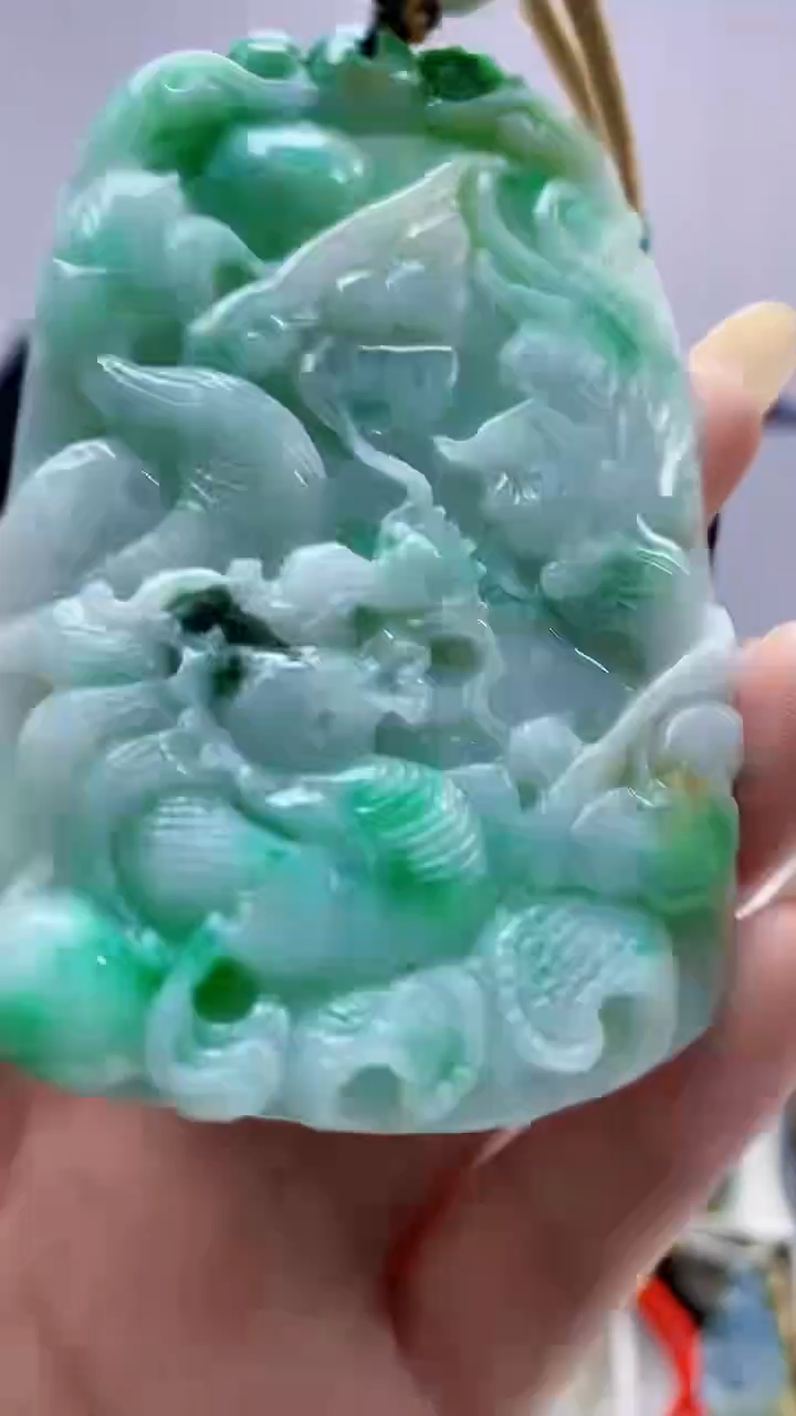 定制翡翠未镶嵌5060DD-毛货挂件44