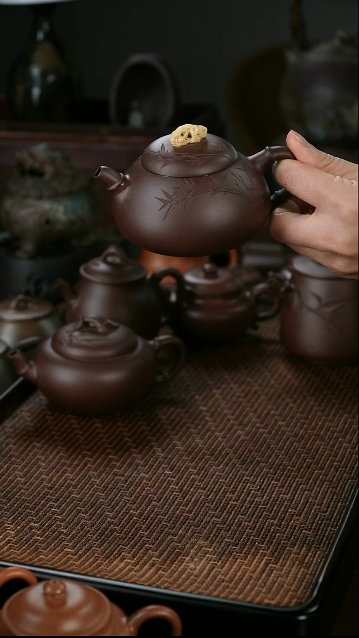 茶壶紫砂半瓜太湖石老紫泥