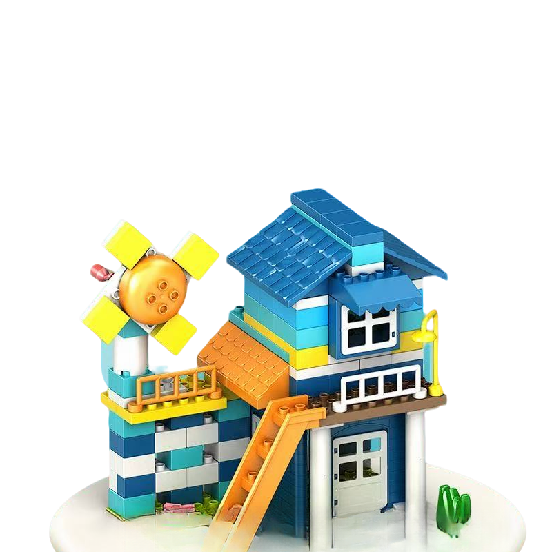 积木大颗粒房子积木益智玩具拼装拼插场景积木142PCS（不带底板）