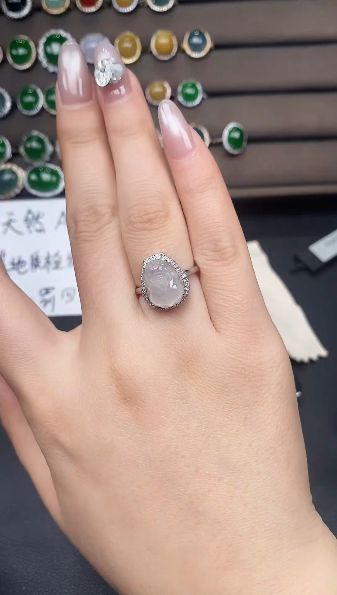 银S925镶嵌戒指翡翠111