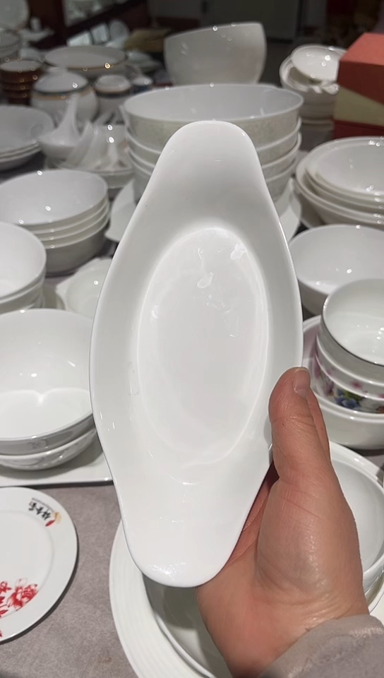 瓷小烤鱼斗1个白瓷