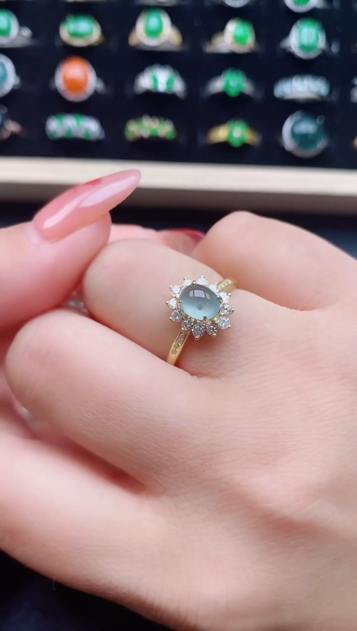 【闪购商品】翡翠戒指银S925镶嵌50800