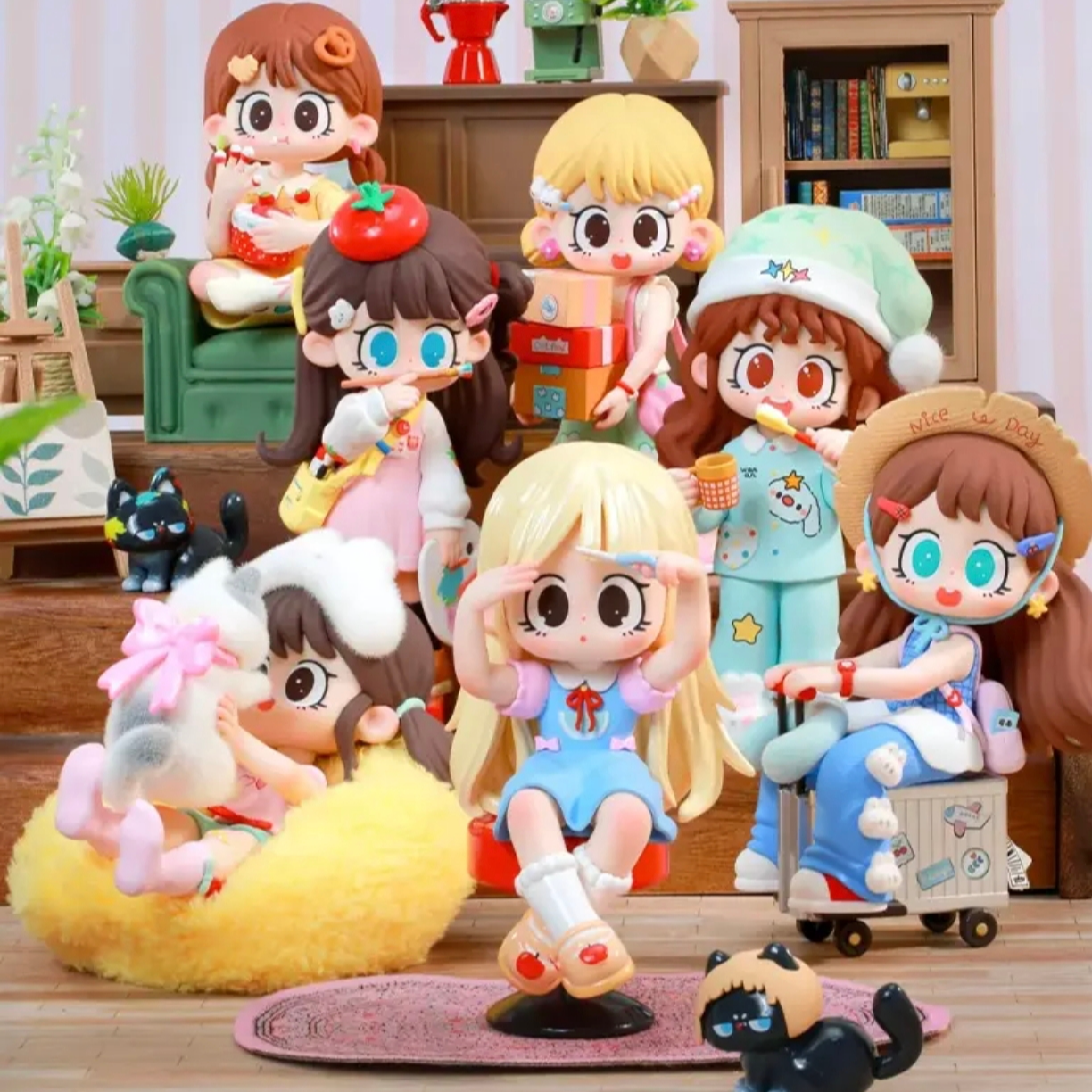 milay蜜啦少女盲盒三代慵懒时光系列潮玩桌面摆件盲袋潮玩