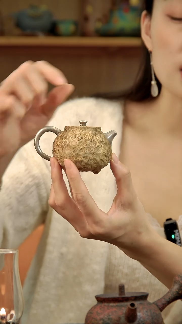 言野手作 粉引仿古三足壶