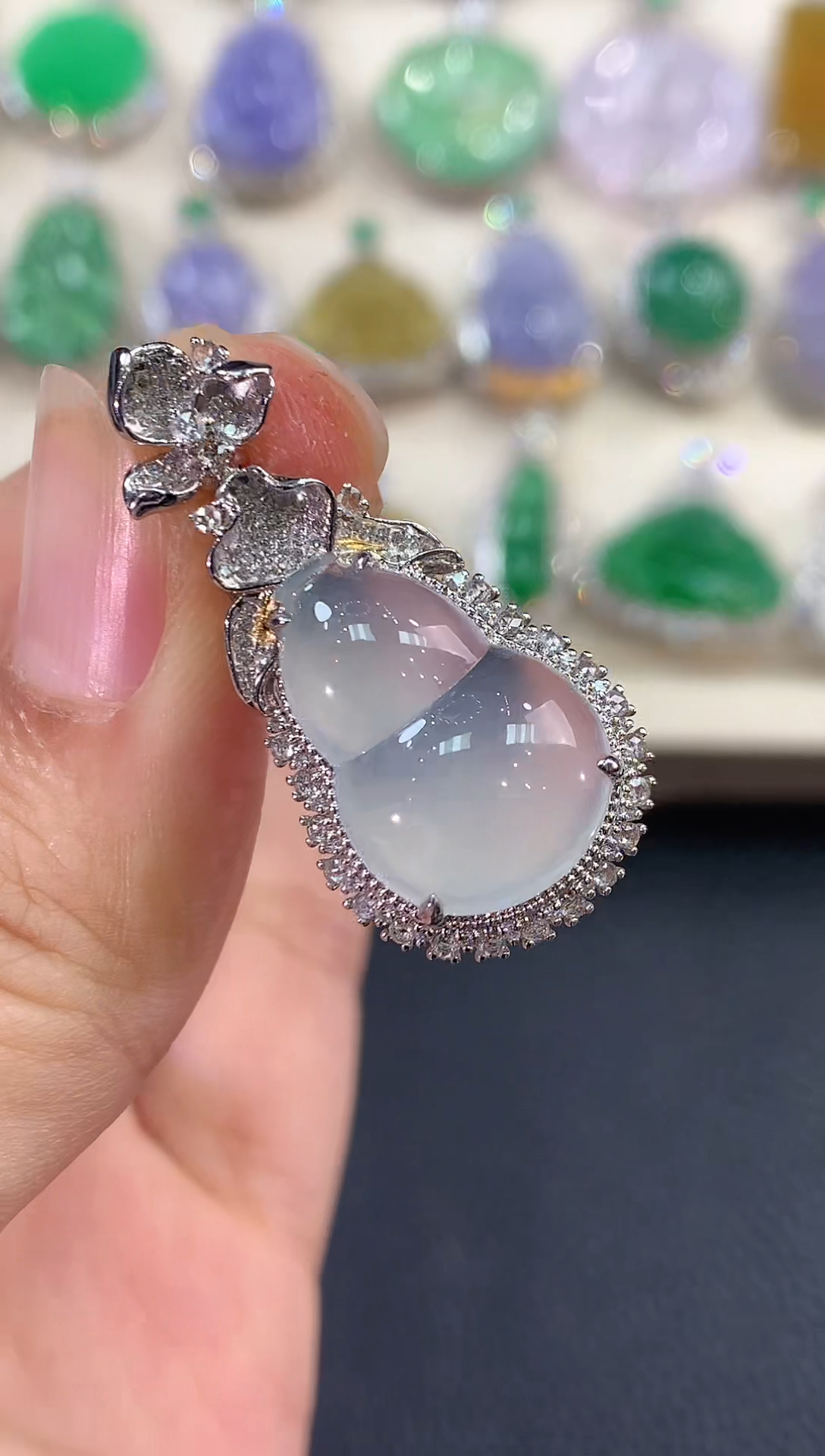 【闪购商品】翡翠吊坠(不含链)18K金镶嵌 c2