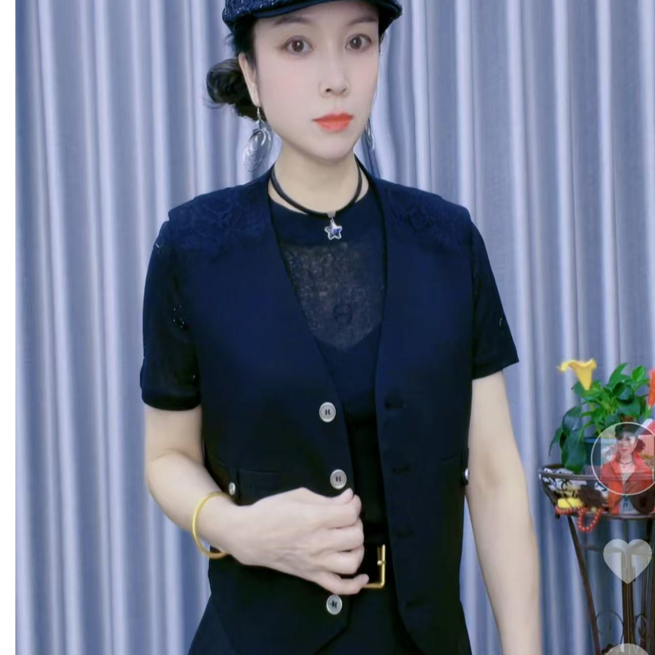 【懂你吴姐】6618布管家单拍扣马甲
