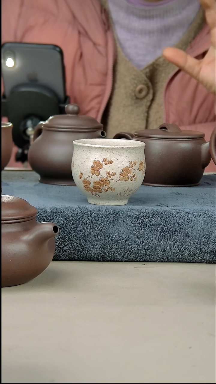 茶壶紫砂白玉段杯子100