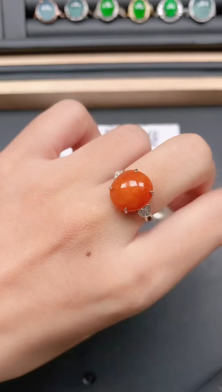 翡翠戒指银S925镶嵌1111