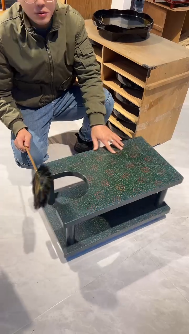 菠萝漆绿漆移动茶台