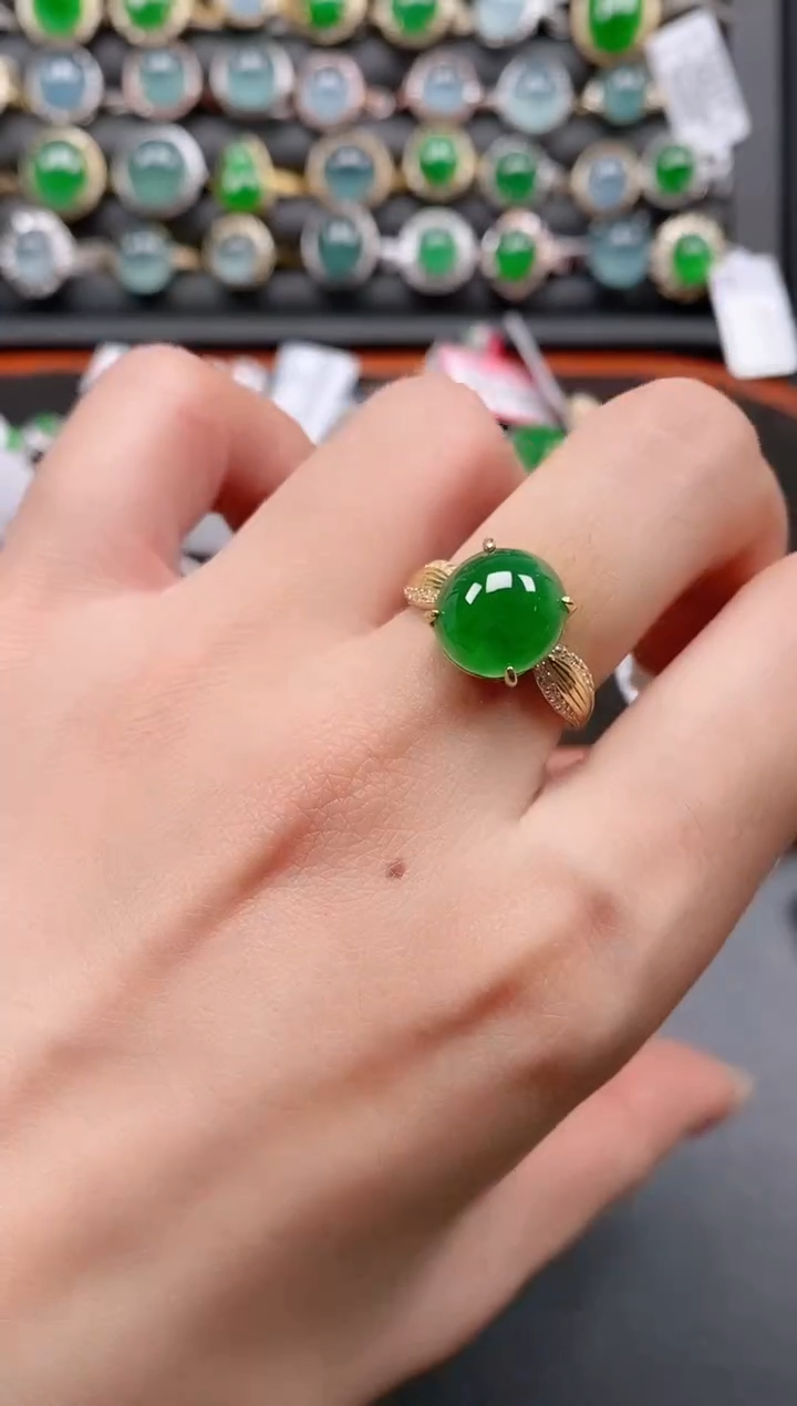 银S925镶嵌戒指翡翠111