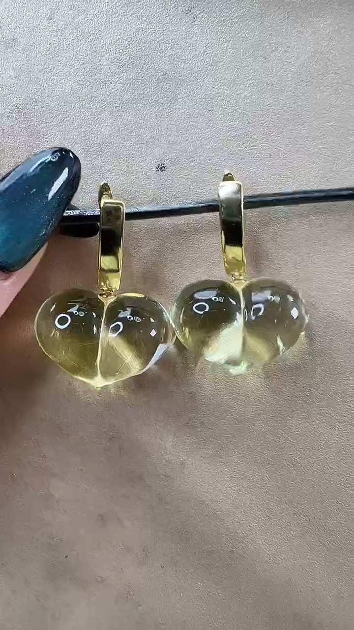 琥珀颈饰未镶嵌耳环