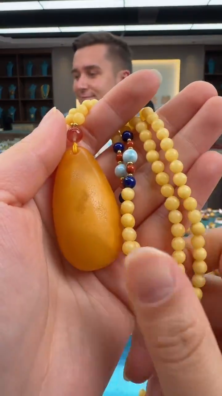 【闪购商品】琥珀颈饰未镶嵌序列号055