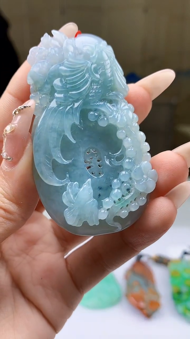 【闪购商品】定制翡翠未镶嵌5155ty-毛货挂件97