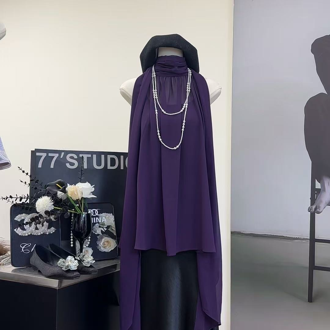 【高定烟霞衫】法式独特设计感小众无袖上衣-5503