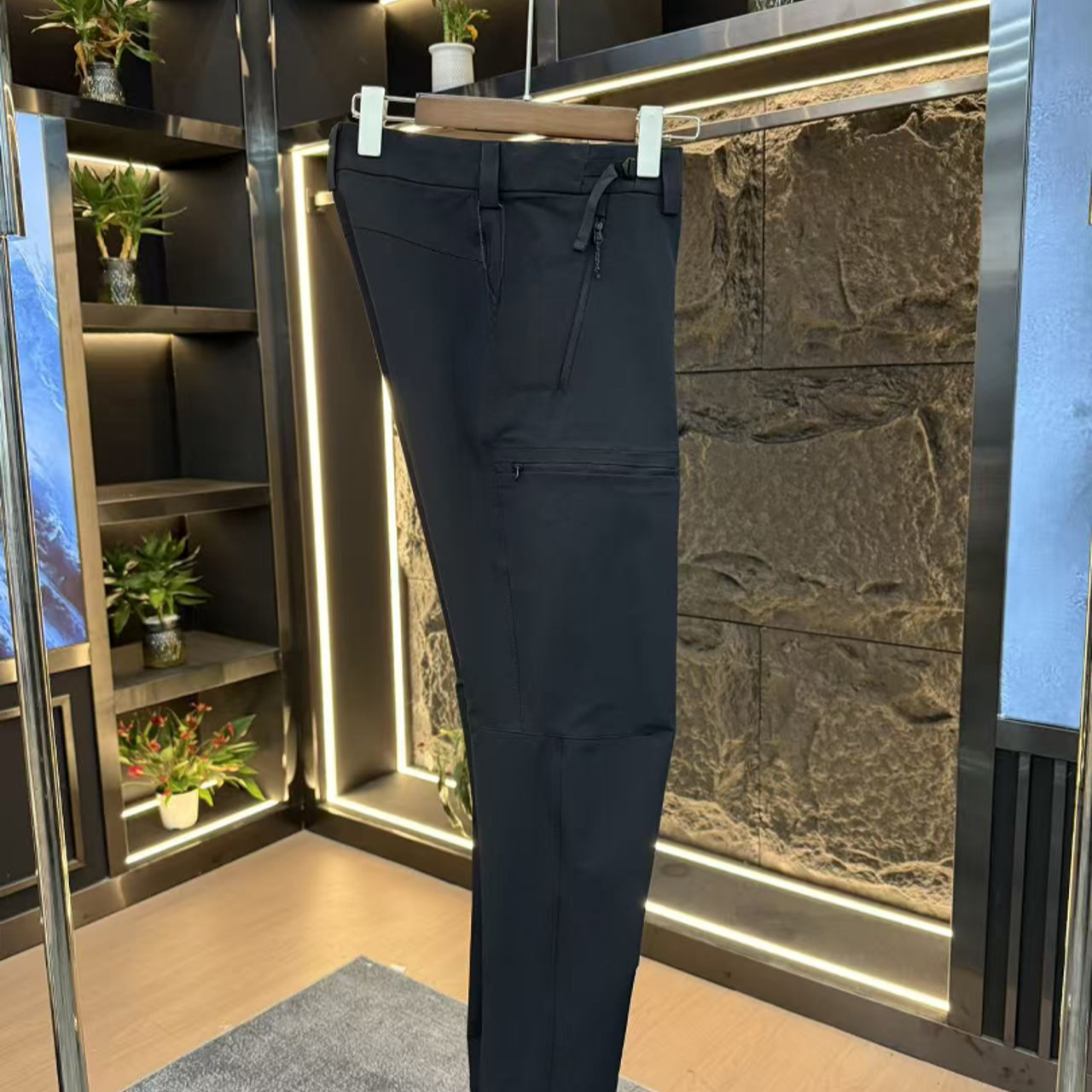 软壳裤速干休闲裤防风男士冬季修身长裤男士弹力徒步