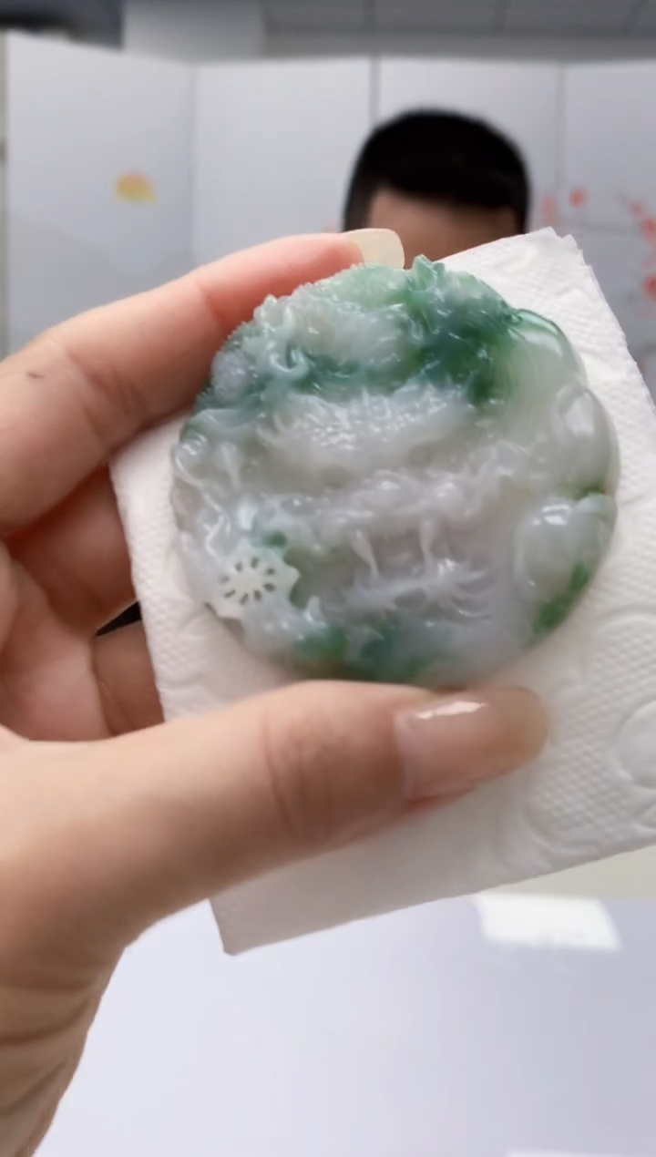 【闪购商品】定制翡翠未镶嵌3916lr毛货挂件63