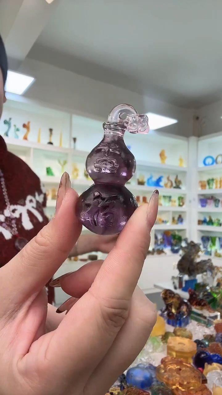 手工艺品琉璃紫色平安葫芦