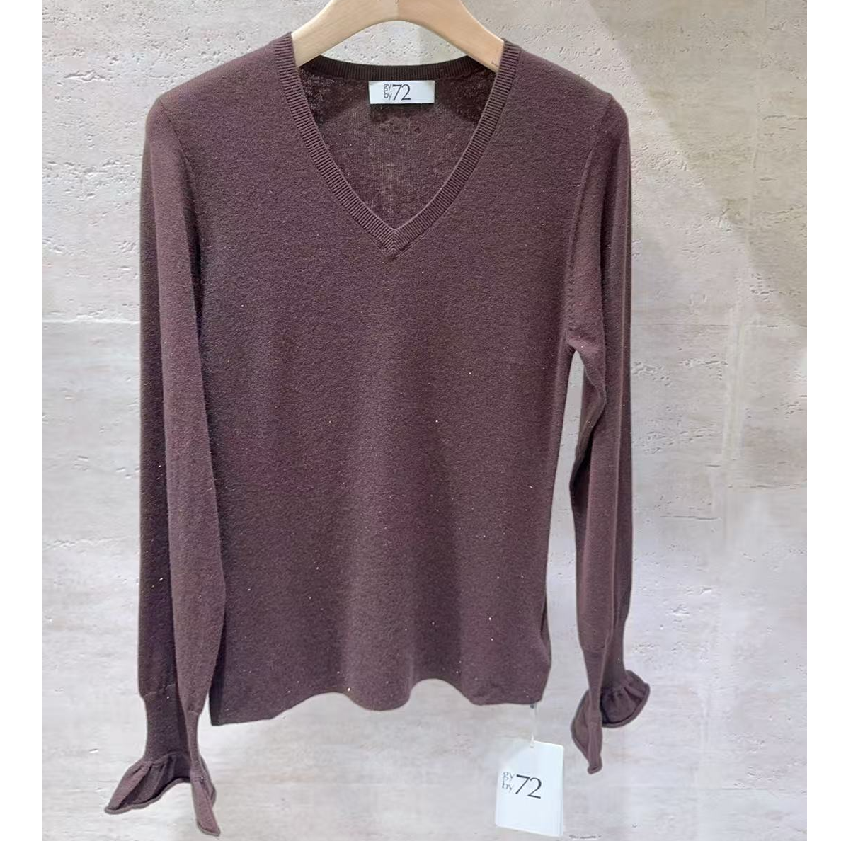 gy by 72/"金丝羊绒"原创设计意大利进口面料时尚减龄V领针织套衫