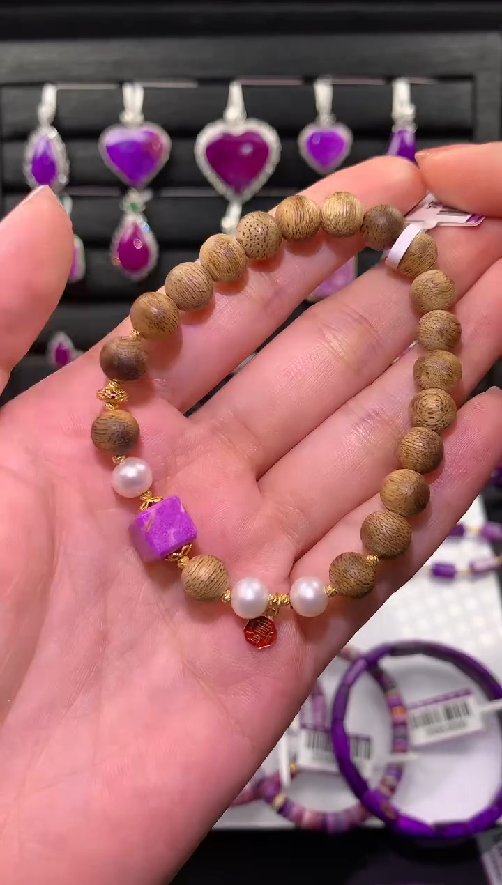 【闪购商品】18K金镶嵌苏纪石（舒俱来）.舒俱来手串