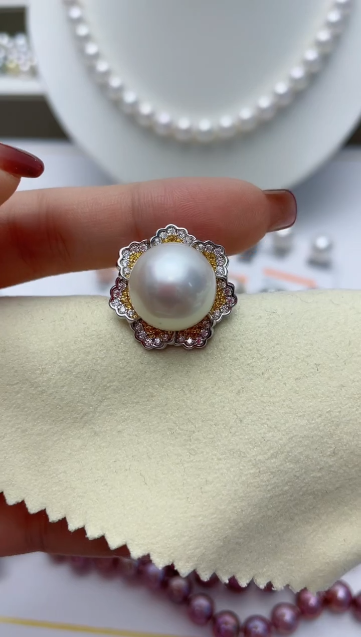 【闪购商品】海水珍珠戒指银S925镶嵌W43