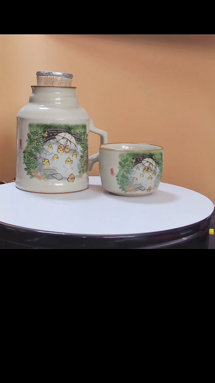 【闪购商品】陶瓷仿汝窑暖暖壶礼盒装（小黄鸭）