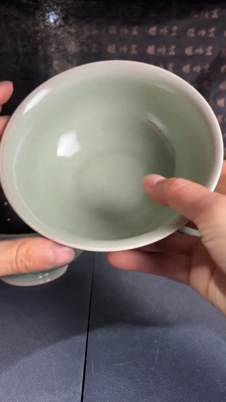 耀州窑仰山微瑕花舞碗冰裂