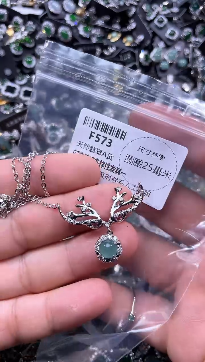 【闪购商品】翡翠未镶嵌颈饰F573项链