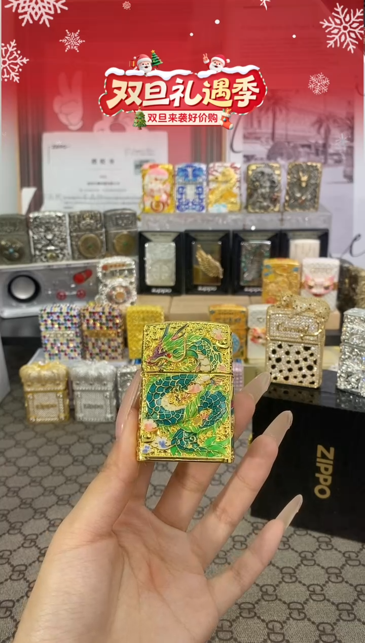 镜面五彩神龙zippo