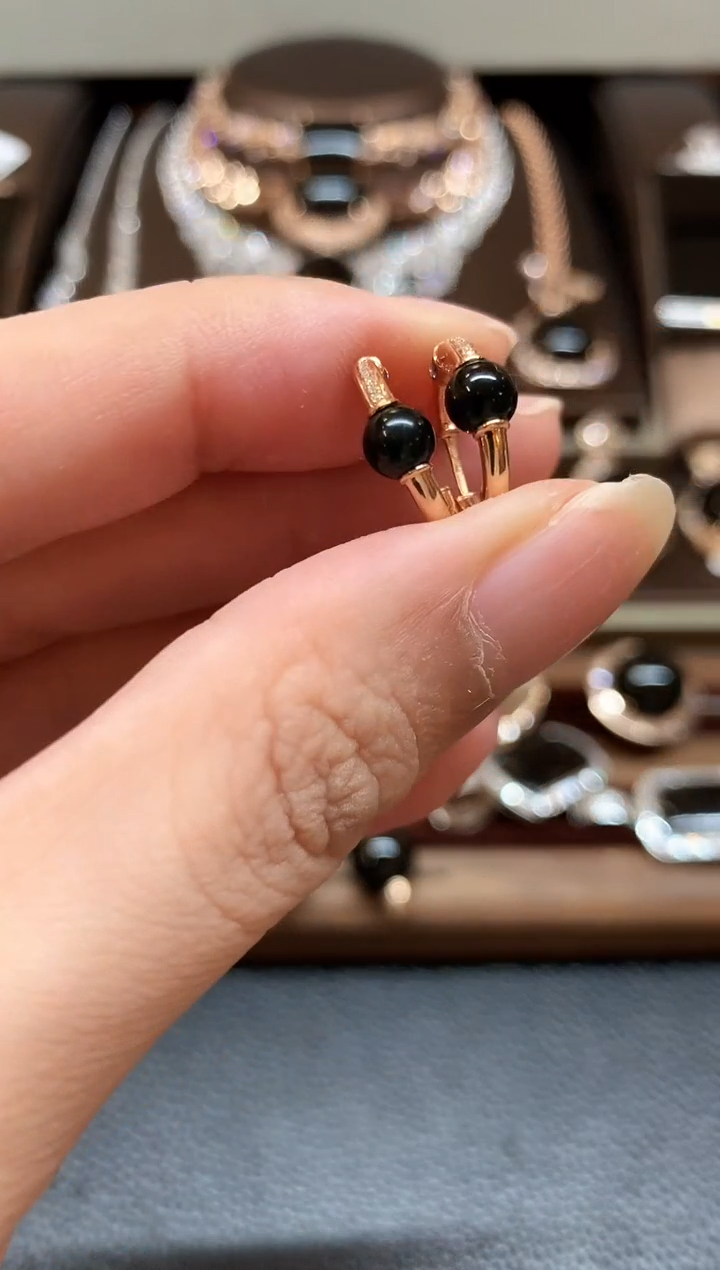 18K金镶嵌翡翠耳饰z18   