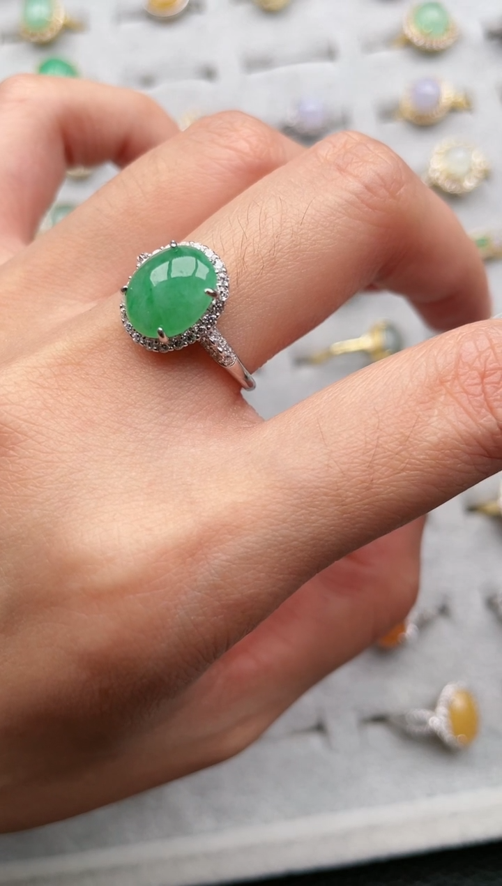 【闪购商品】翡翠戒指银S925镶嵌1111