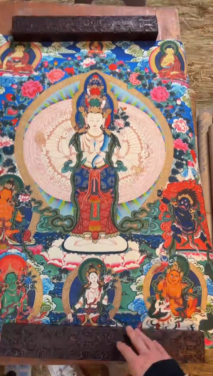 装裱画精品手绘唐卡链接--A106