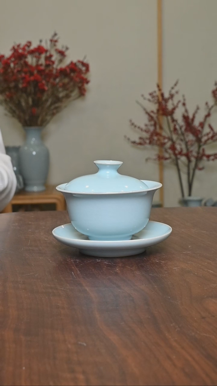 【闪购商品】其他手拉元宝盖碗 150毫升天青釉 朱家款
