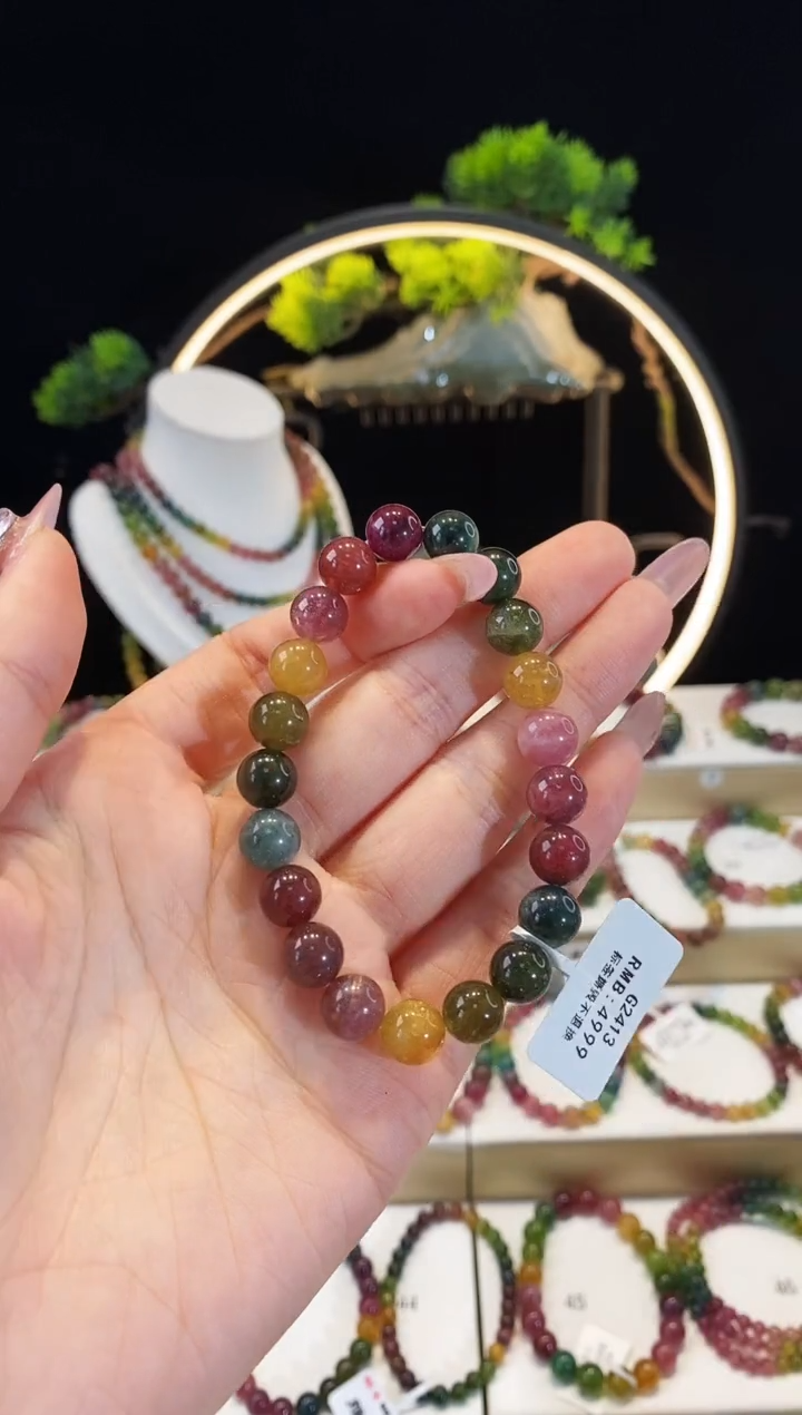 【闪购商品】碧玺手串未镶嵌 G2413素圈颜色微差