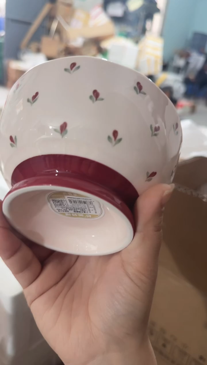 【正品】5寸郁金香碗X 4个别黑点针眼属正常基本无暇